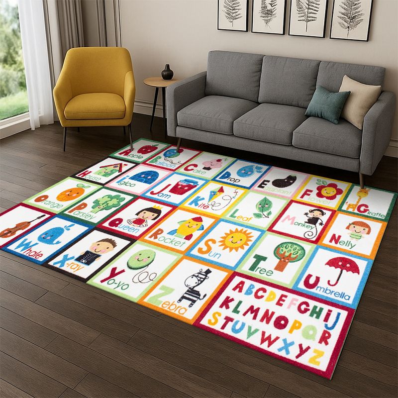 Abc Kids Early Education - アルファベットABC早期教育漫画キッズプレイルーム子供用クロールカーペットラグ寝室リビングルームソファ滑り止めホームデコレーション