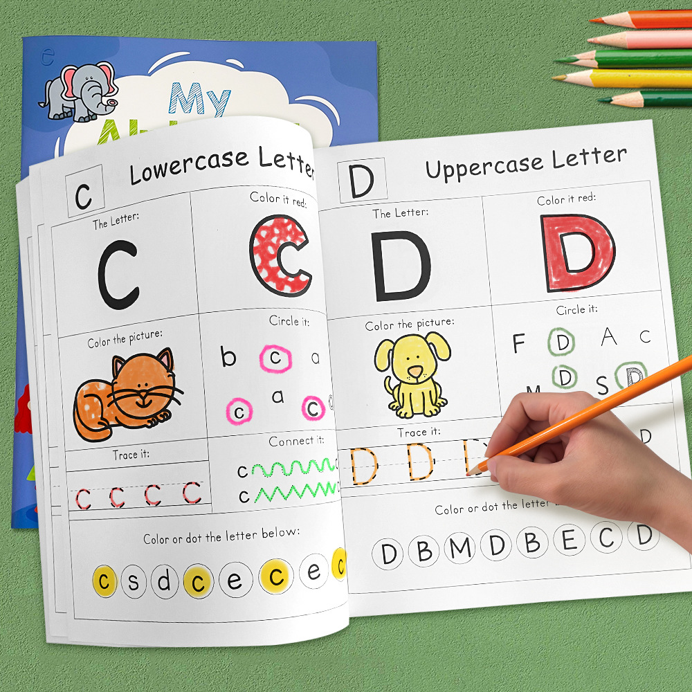 Learning Workbook Preschool - 54 ページ文字 A-Z アルファベットフォニックス練習ワークブック就学前学習英語幼稚園ライティングぬりえモンテッソーリ