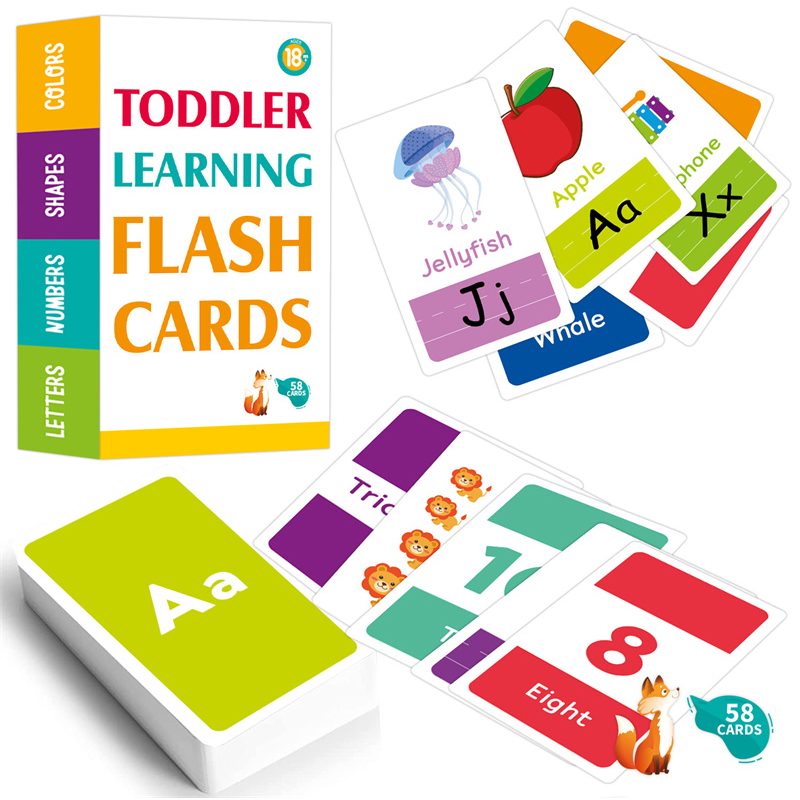 Abc Kids Early Education - 58 個 ABC アルファベットフラッシュカードモンテッソーリ早期教育おもちゃ赤ちゃんの形動物学習カードゲームパズル子供のためのギフト