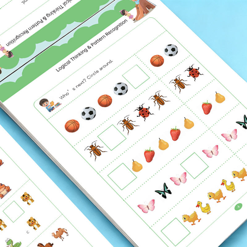 Learning Workbook Preschool - 32 ページのパターン検索ワークブック 就学前の子供向け 論理的思考 シーケンス認識 早期学習ガイドブック