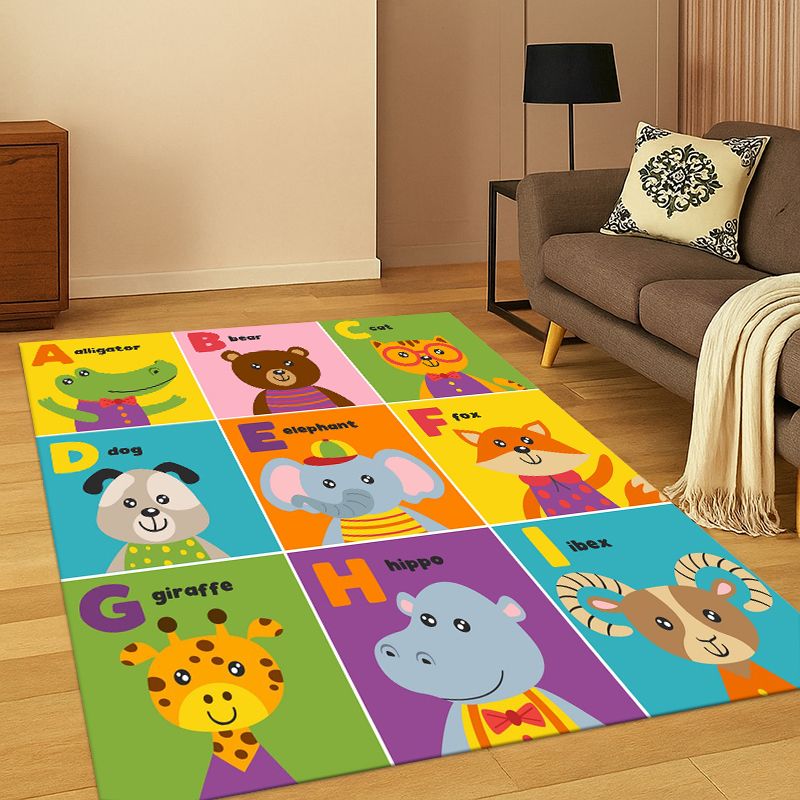 Abc Kids Early Education - アルファベットABC早期教育漫画キッズプレイルーム子供用クロールカーペットラグ寝室リビングルームソファ滑り止めホームデコレーション