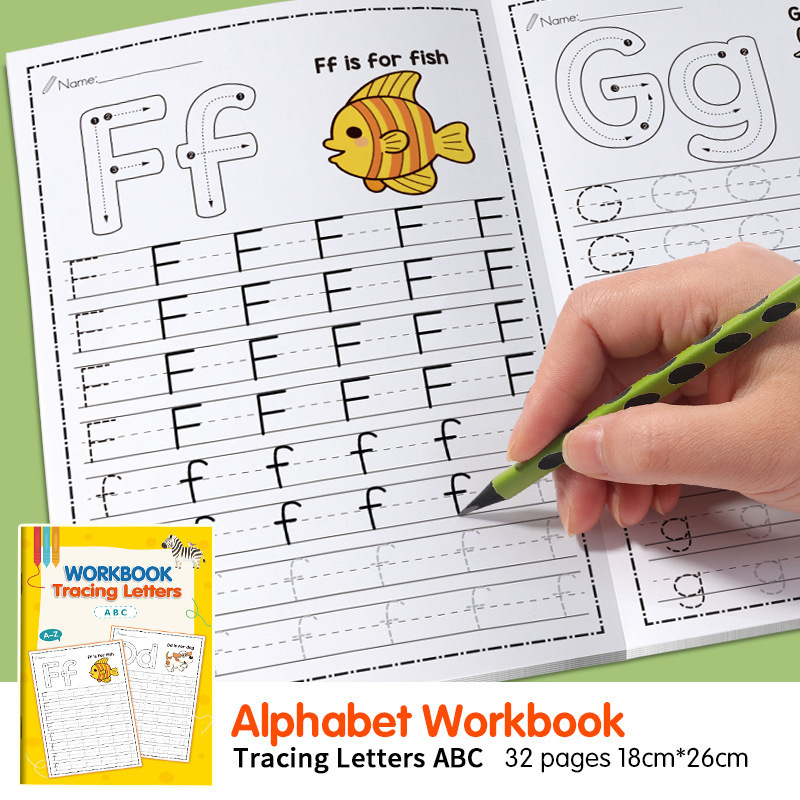 Learning Workbook Preschool - 子供向け就学前アルファベット練習ワークブック 文字学習 クリエイティブな塗り絵アクティビティブック 新学期教室用品ギフト