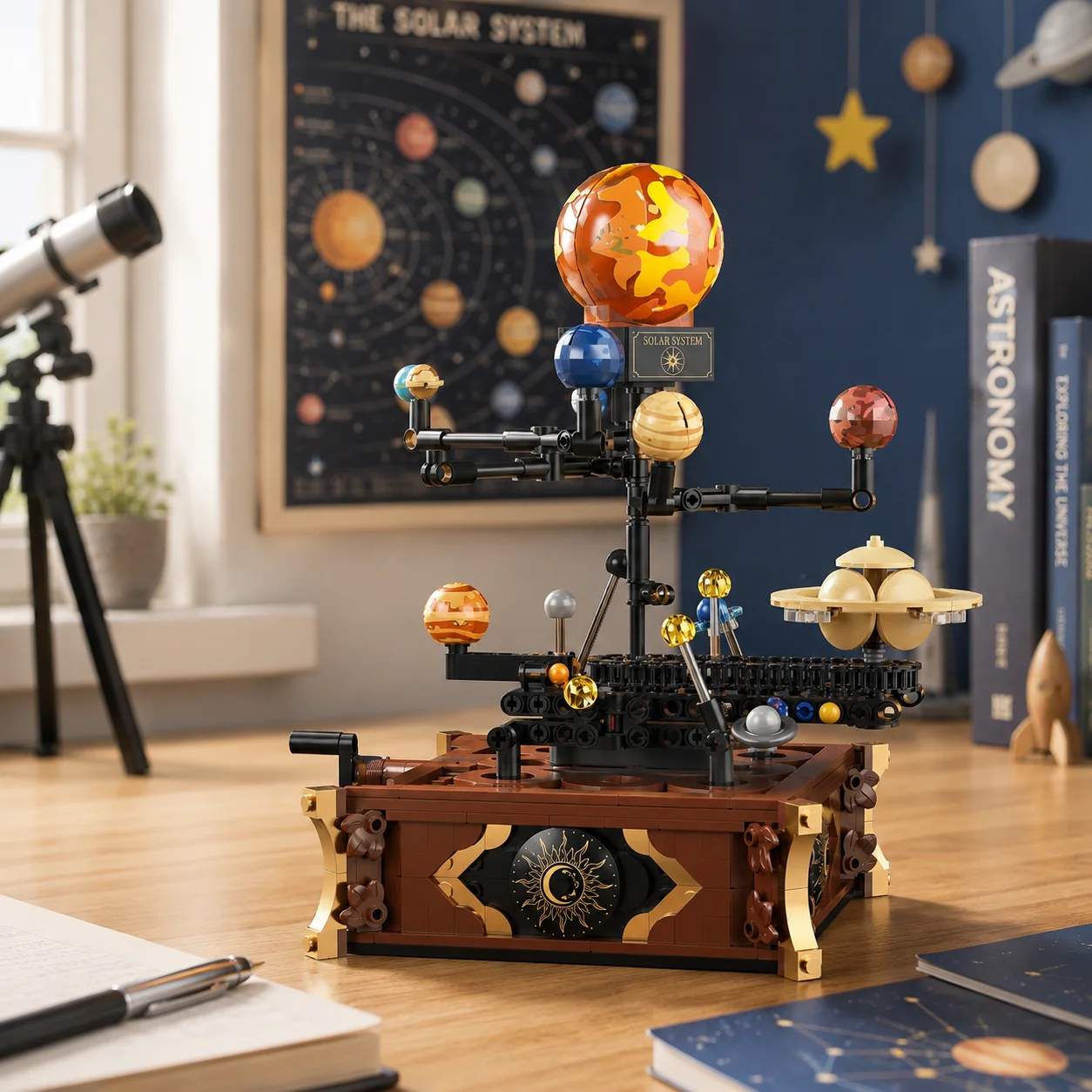 Solar System Model - 697 個クラシックスペース太陽系軌道惑星モデルビルディングブロック DIY 航空宇宙装飾レンガのおもちゃ子供の誕生日プレゼント