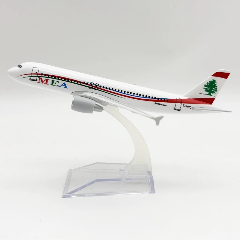 Kids Education Things - お土産用おもちゃ飛行機 16CM A320 MEA航空 シミュレーションモデル飛行機 合金製金属航空機模型
