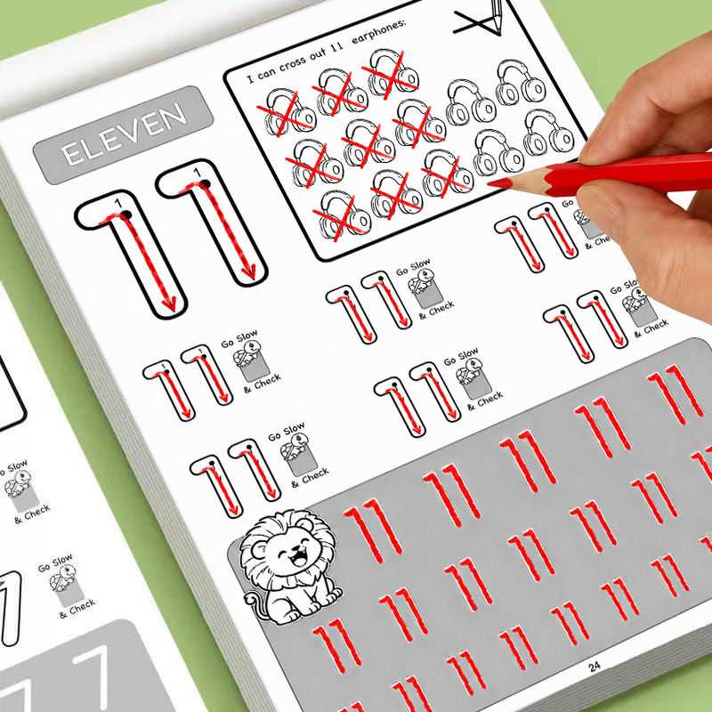 Learning Workbook Preschool - 数字1～12トレースワークブック 32ページ 子供向け手書き練習 数字計算アクティビティブック 就学前数学学習ブック
