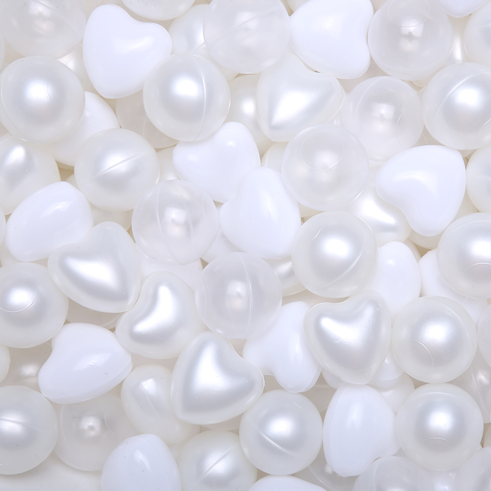 Kids Education Center - 5.5cm 100個入り プラスチック製オーシャンボール ハート型と丸型のソフトボール ネットバッグ付き 子供教育センター向け