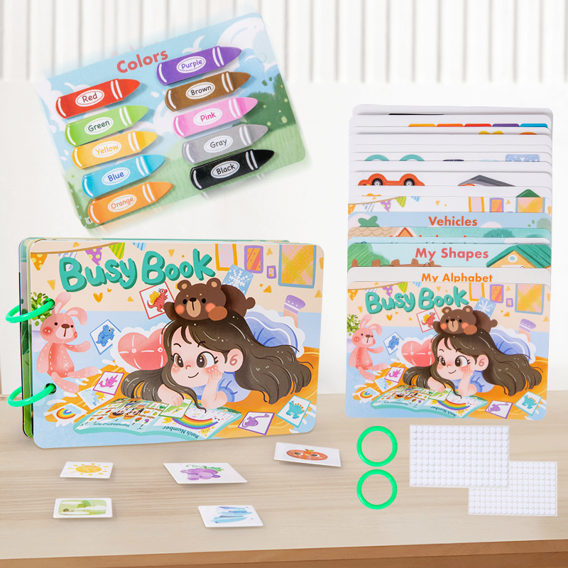 Kids First Education - モンテッソーリ子供向けアクティビティブック「はじめての静かな本」ペースト12テーマ教育玩具子供向けマッチングゲーム（2-3歳向け）