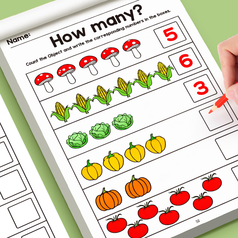 32ページのイラスト入り算数ワークブック。インタラクティブな - Learning Workbook Preschool のレビューと価格