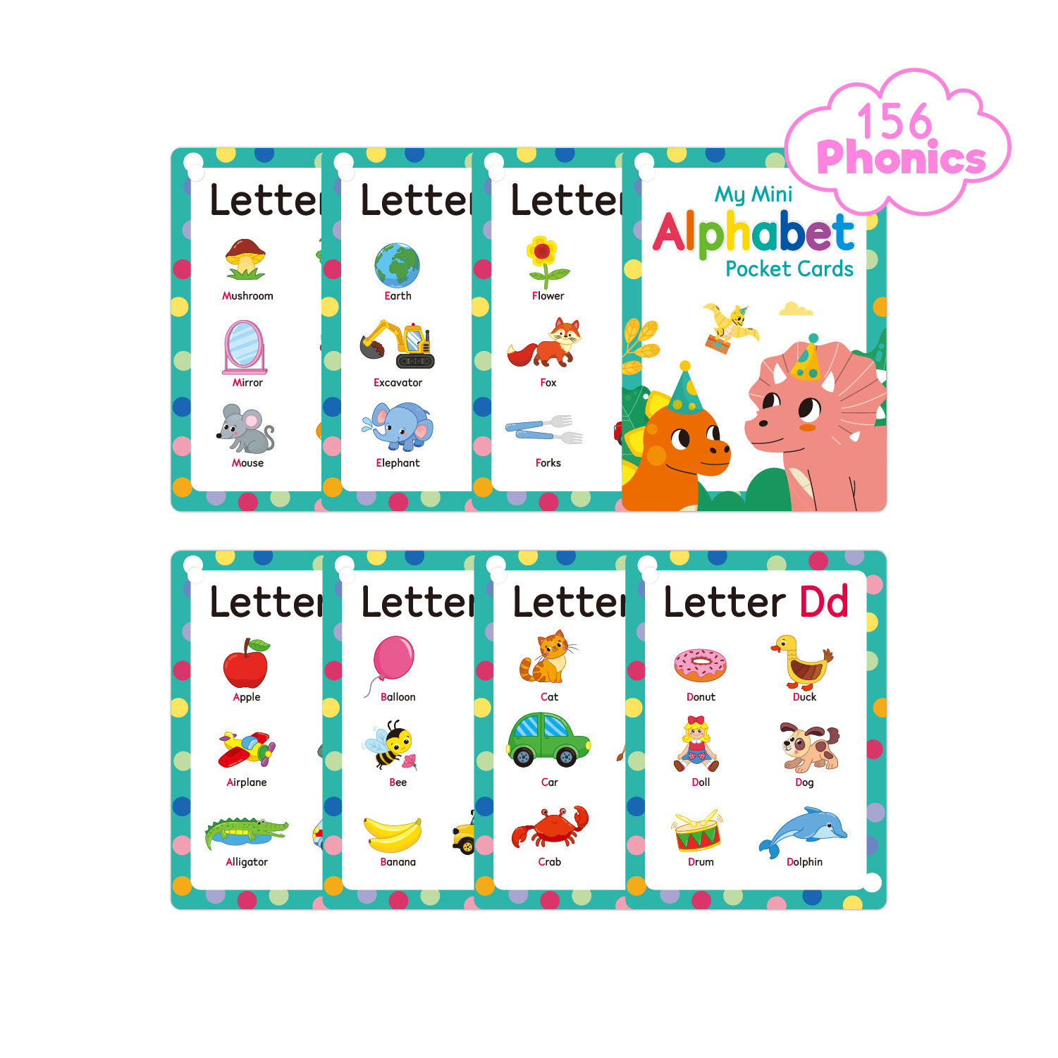 ABC フォニックス フラッシュカード 子供用 - 英単語学 - Abc Kids Early Education のレビューと価格