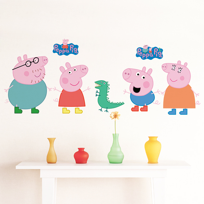 漫画ペッパピッグウォールステッカー子供部屋リビングルーム寝室 - Kids Education Quotes のレビューと価格