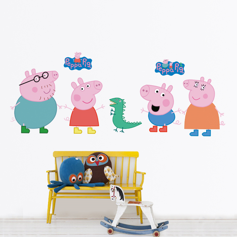 漫画ペッパピッグウォールステッカー子供部屋リビングルーム寝室 - Kids Education Quotes のレビューと価格