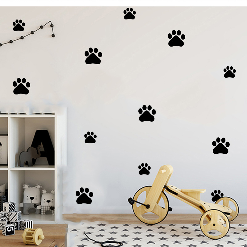 漫画の犬猫ウォーキング足跡壁ステッカー子供の部屋のためペット - Kids Education Quotes のレビューと価格