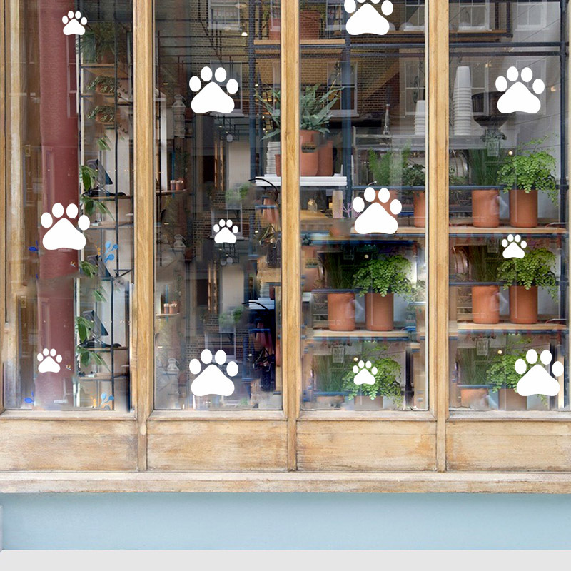 漫画の犬猫ウォーキング足跡壁ステッカー子供の部屋のためペット - Kids Education Quotes のレビューと価格