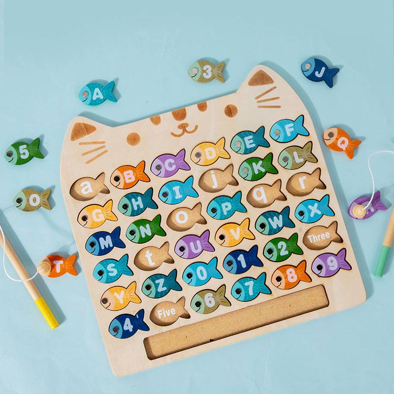 木製磁気釣りゲーム キッズABC数字アルファベットマッチング - Abc Kids Early Education のレビューと価格