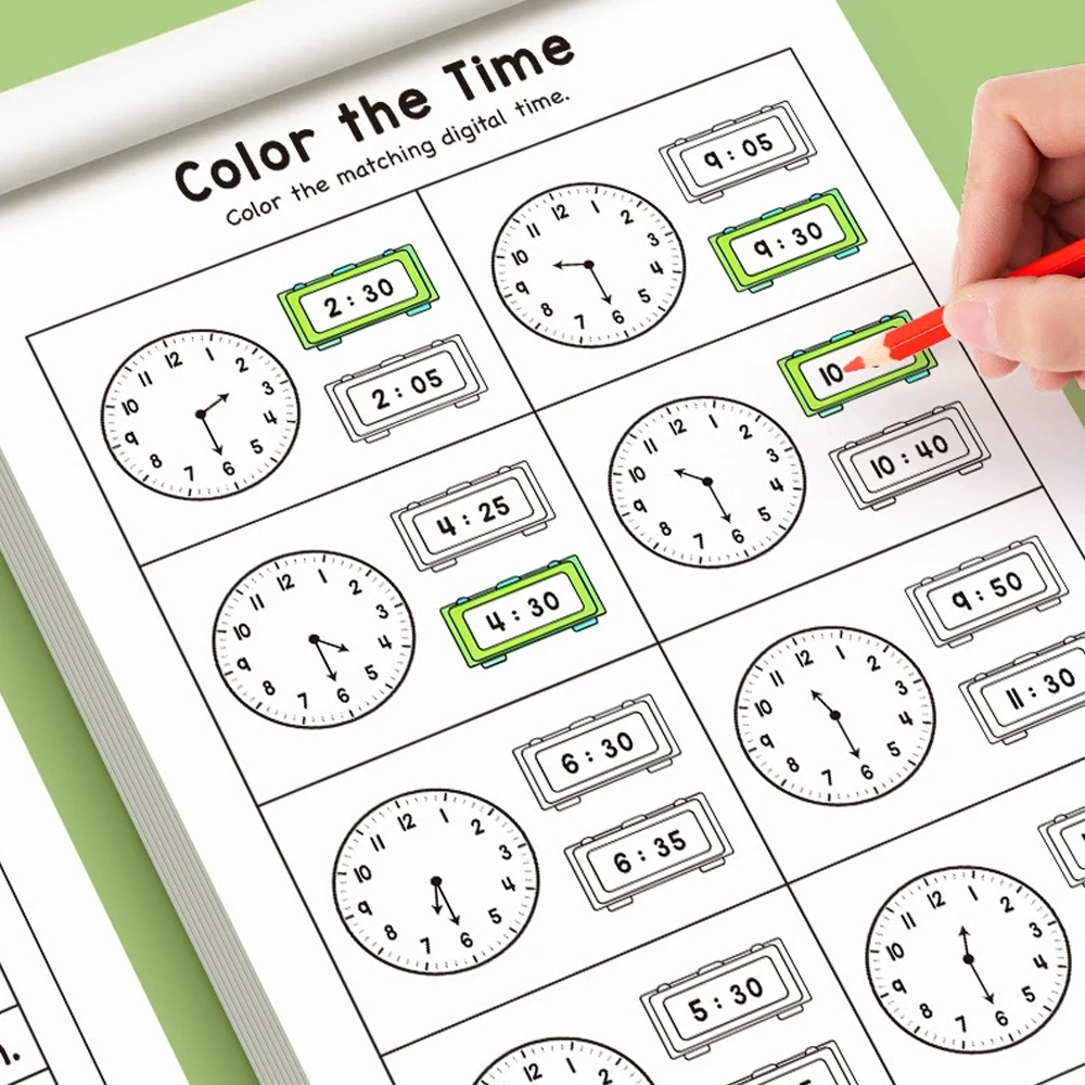 32ページの子供向け時間学習ワークブック（4～8歳）幼稚園・ - Learning Workbook Preschool のレビューと価格