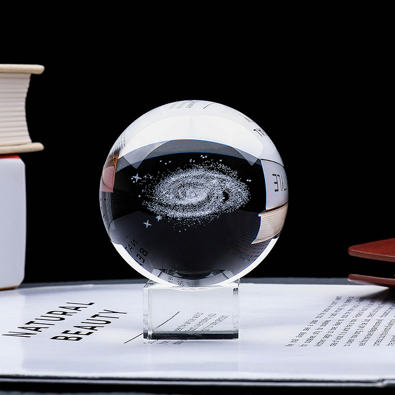 80 ミリメートル天の川銀河クリスタルボール 3D レーザー - Solar System Model のレビューと価格