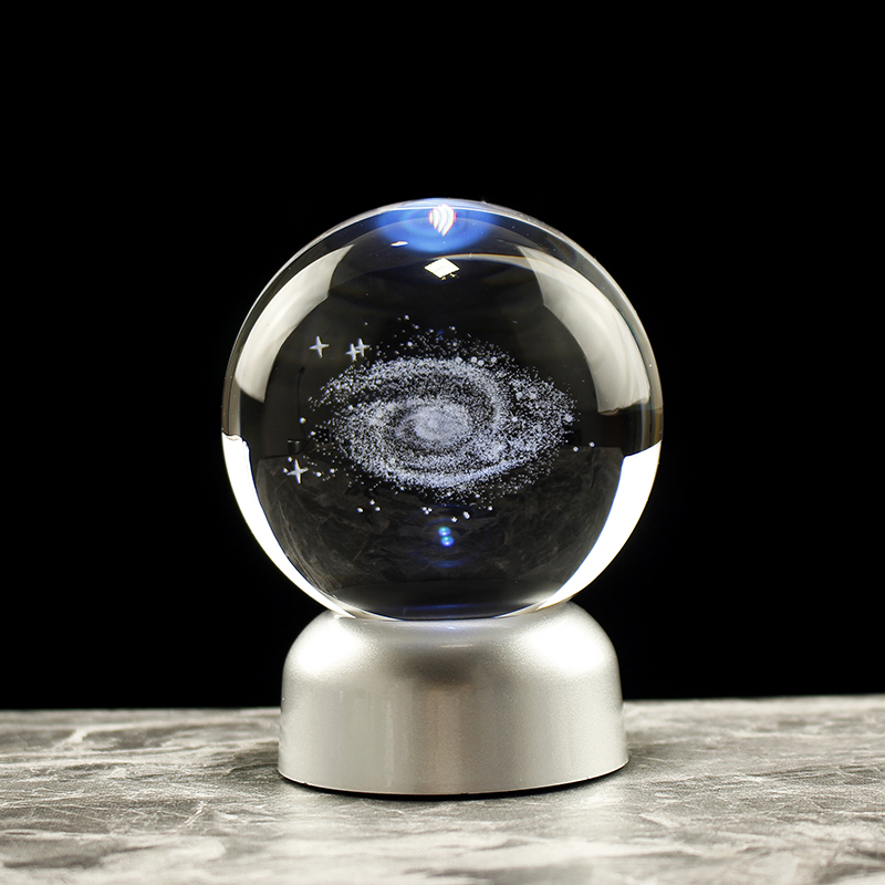 80 ミリメートル天の川銀河クリスタルボール 3D レーザー - Solar System Model のレビューと価格
