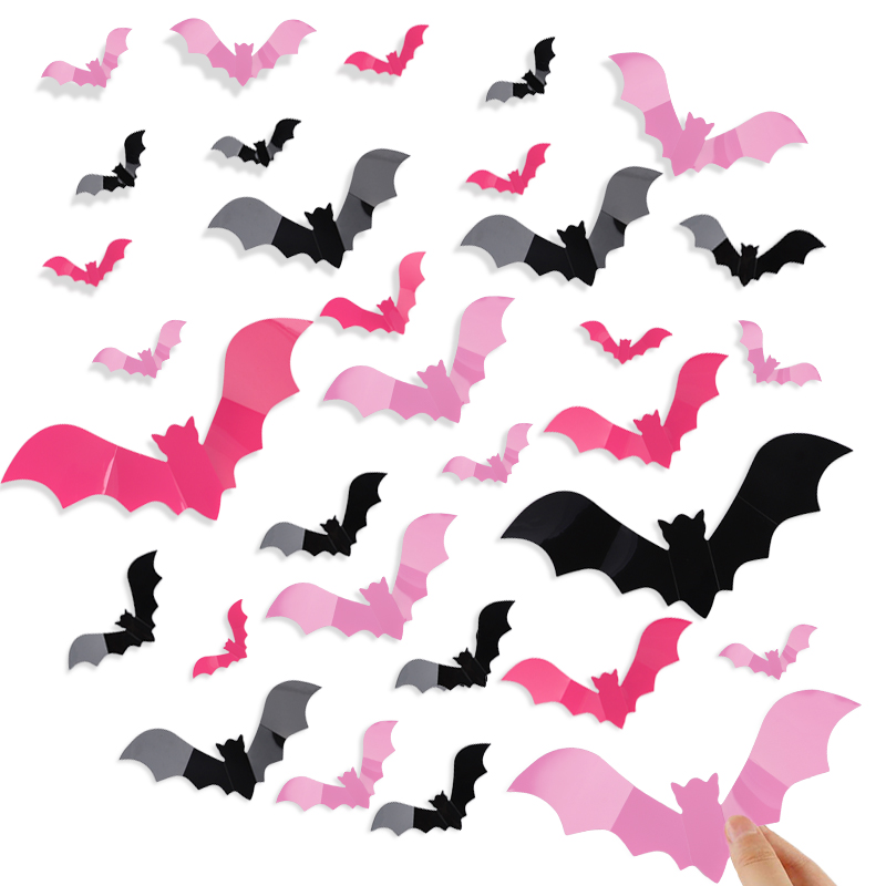 24/48枚入り ハロウィン ピンクコウモリ ウィンドウステ - Kids Education Quotes のレビューと価格