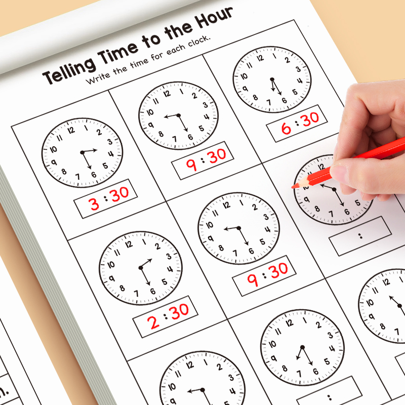 子供向け時間の読み方ワークブック |   32ページの時間の - Learning Workbook Preschool のレビューと価格