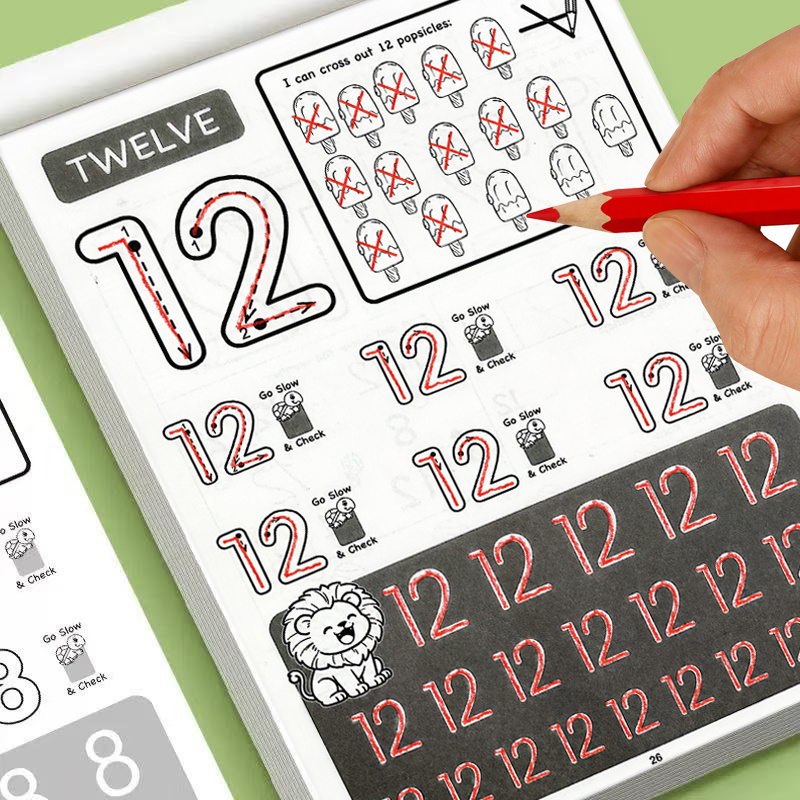 数字1～12トレースワークブック 32ページ 子供向け手書き - Learning Workbook Preschool のレビューと価格