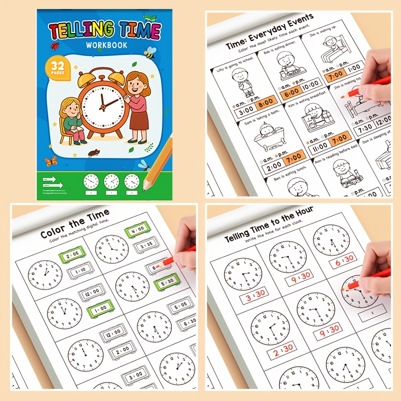 子供向け時間学習練習帳、就学前・幼稚園・ホームスクール向け早 - Learning Workbook Preschool のレビューと価格