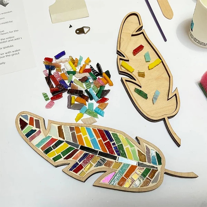 DIY モザイクコースター色羽キットセットクリスタルモザイク - Kids Education Things のレビューと価格