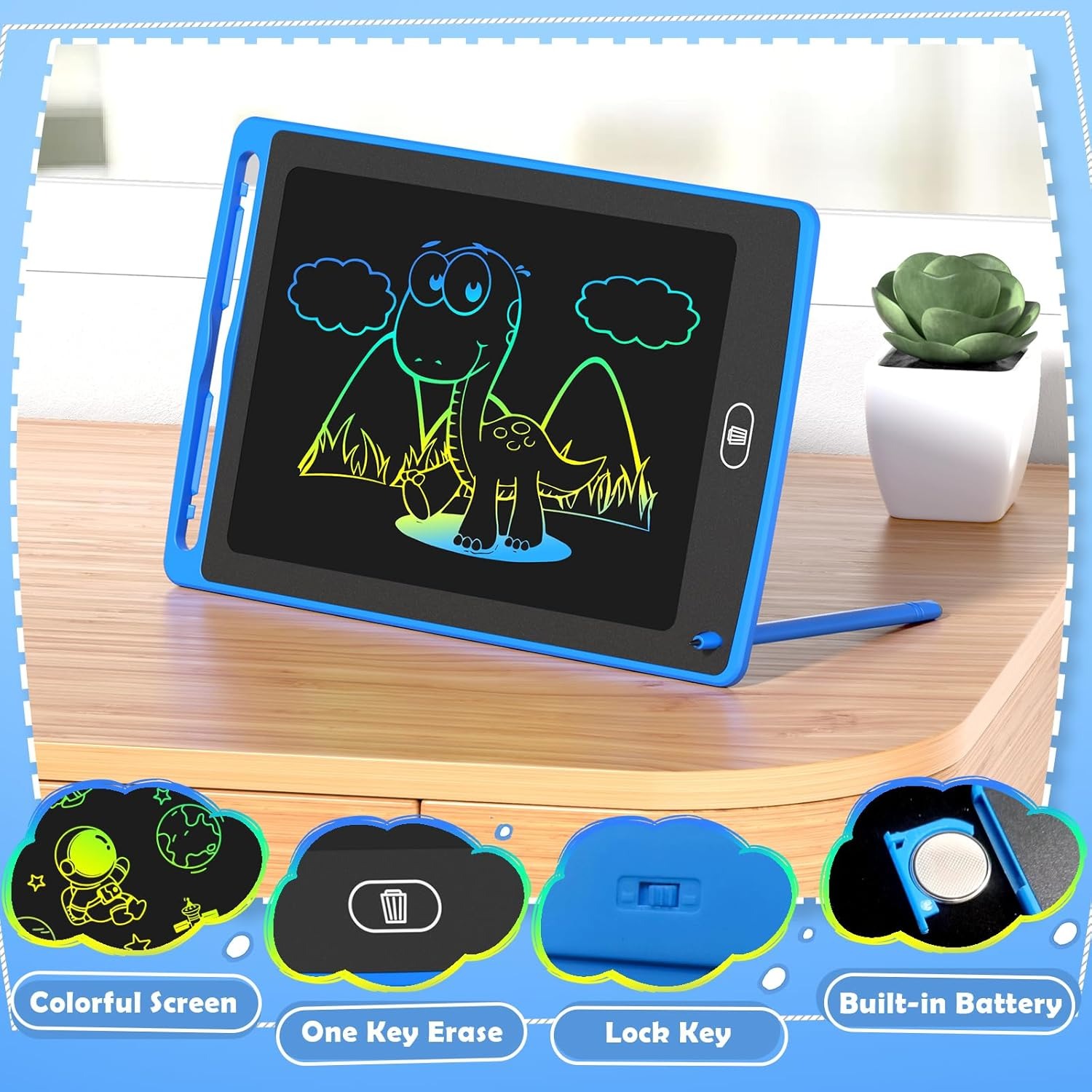 子供用LCDライティングタブレット、8.5インチカラフルな落 - Kids Education Things のレビューと価格