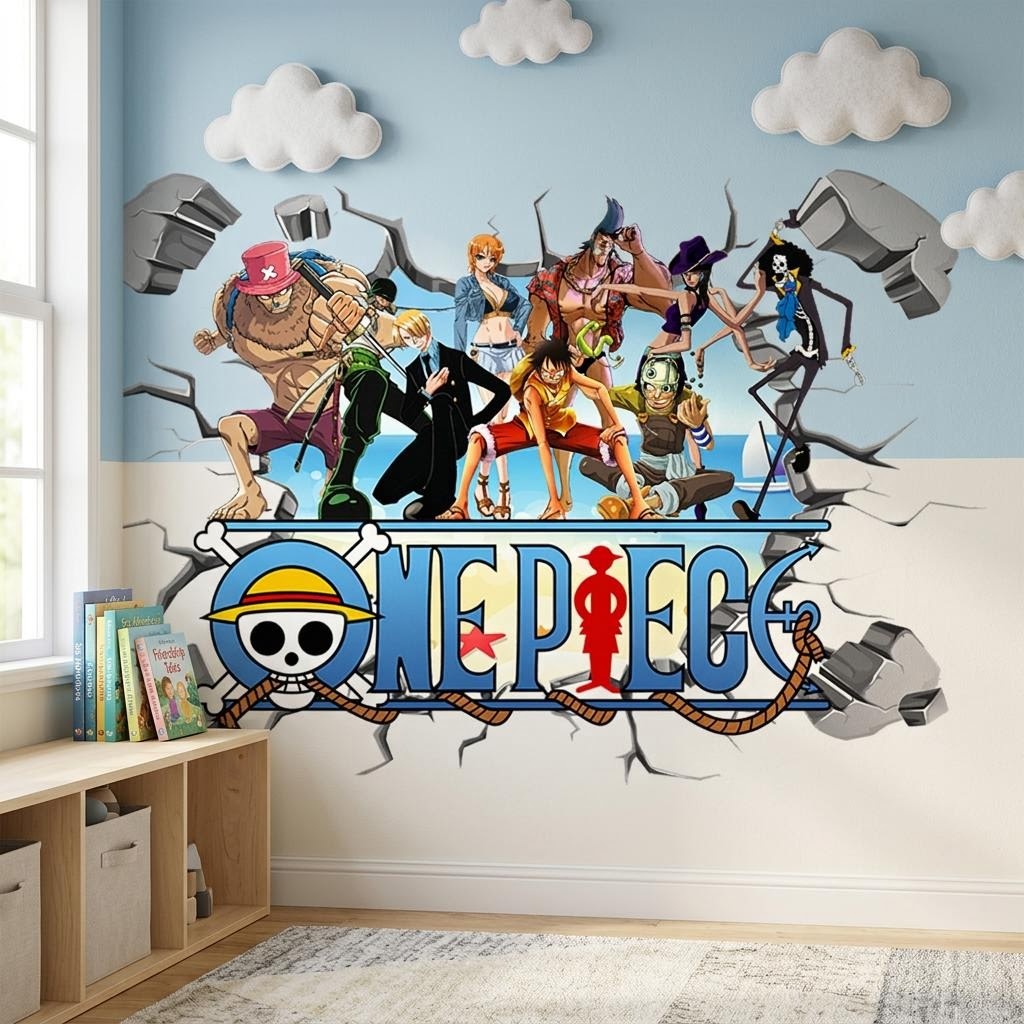 漫画ワンピースルフィ 3D ウォールステッカー子供部屋の装飾 - Kids Education Quotes のレビューと価格