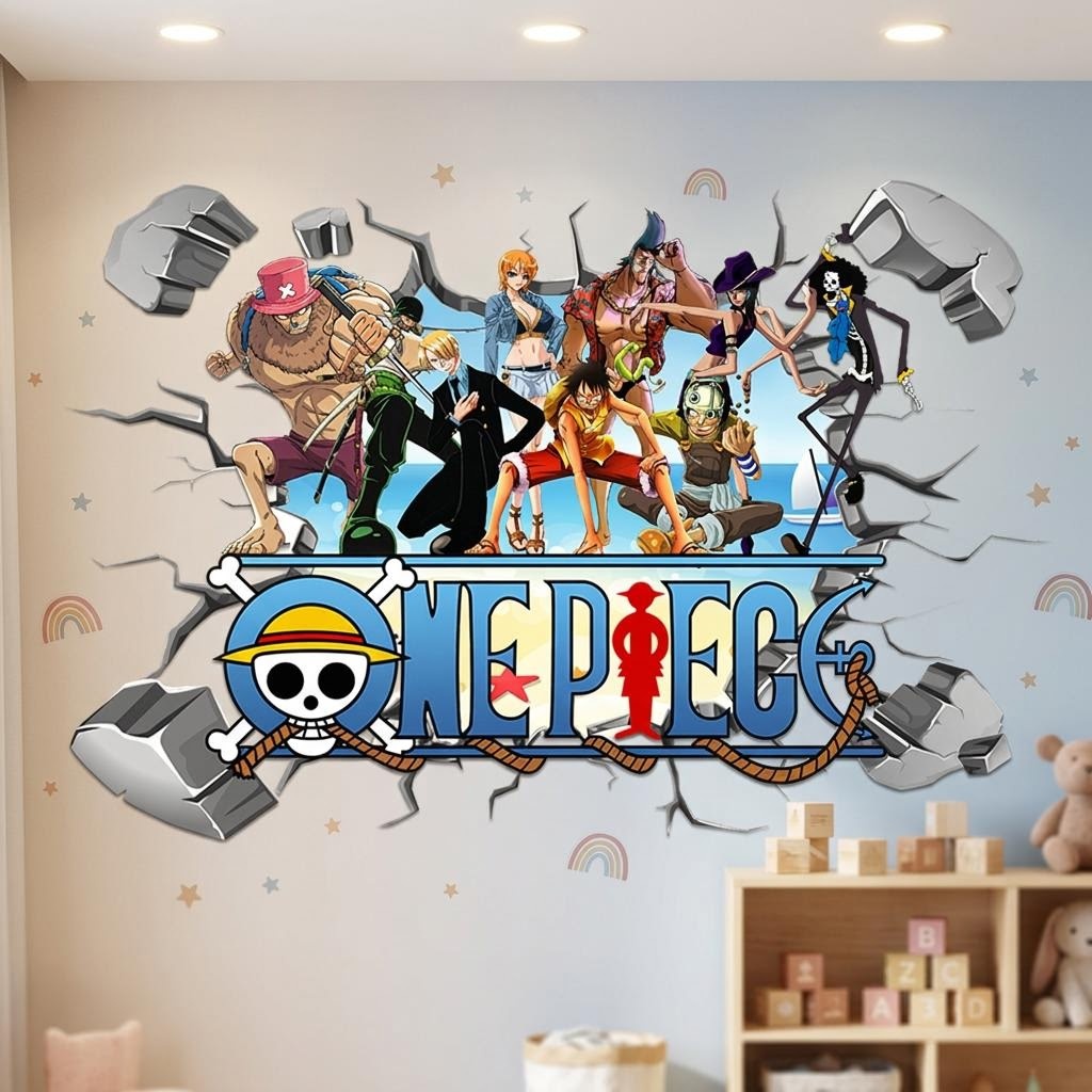 漫画ワンピースルフィ 3D ウォールステッカー子供部屋の装飾 - Kids Education Quotes のレビューと価格