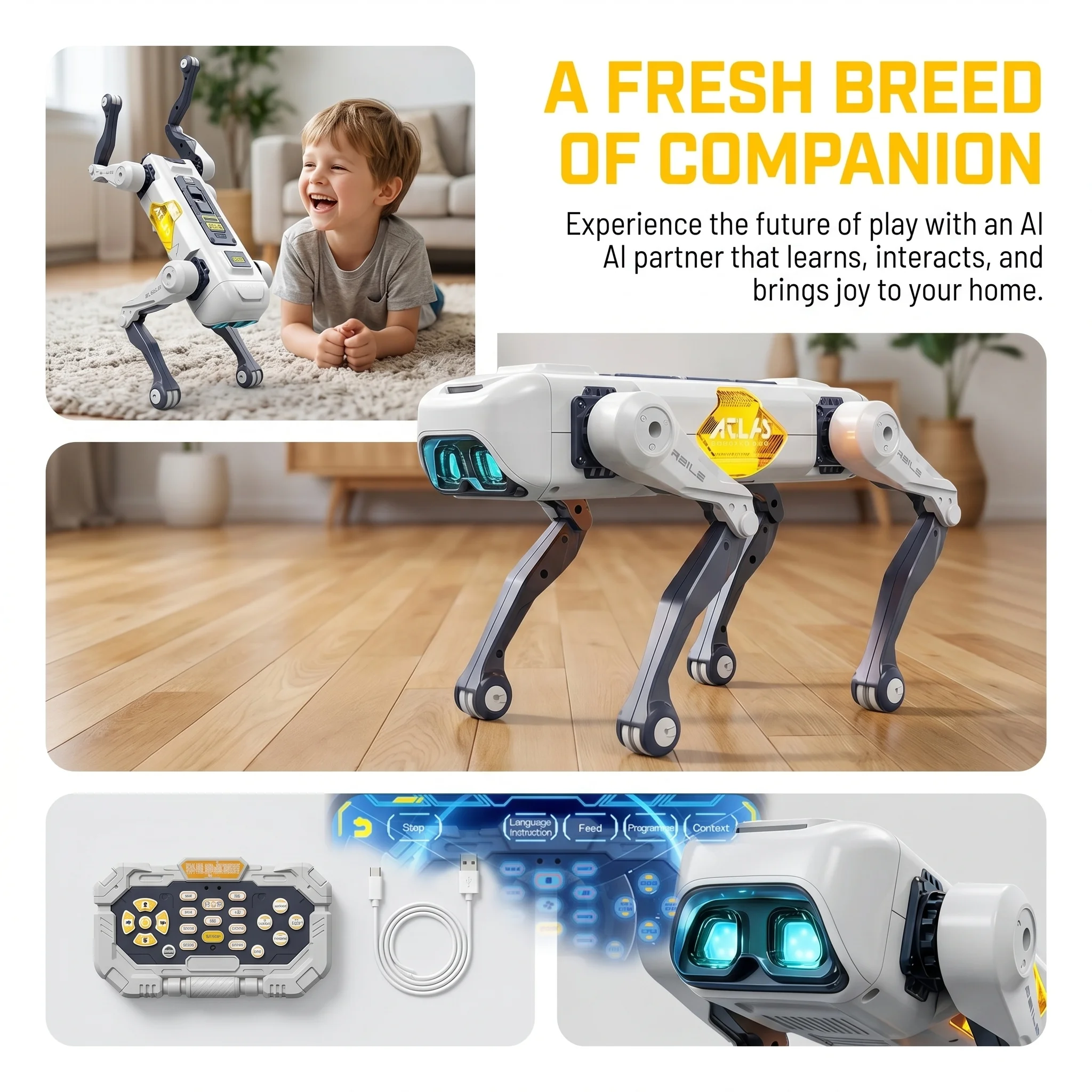 AIスマートロボット犬、音声＆アプリ制御、プログラミング、ダ - Kids Education Things のレビューと価格