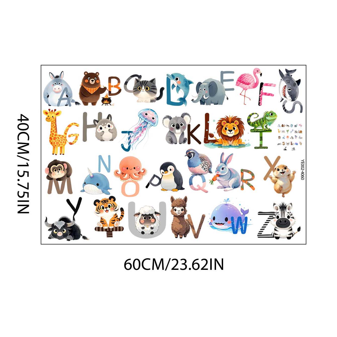 26 文字英語アルファベットウォールステッカー漫画動物早期教 - Kids Education Center のレビューと価格