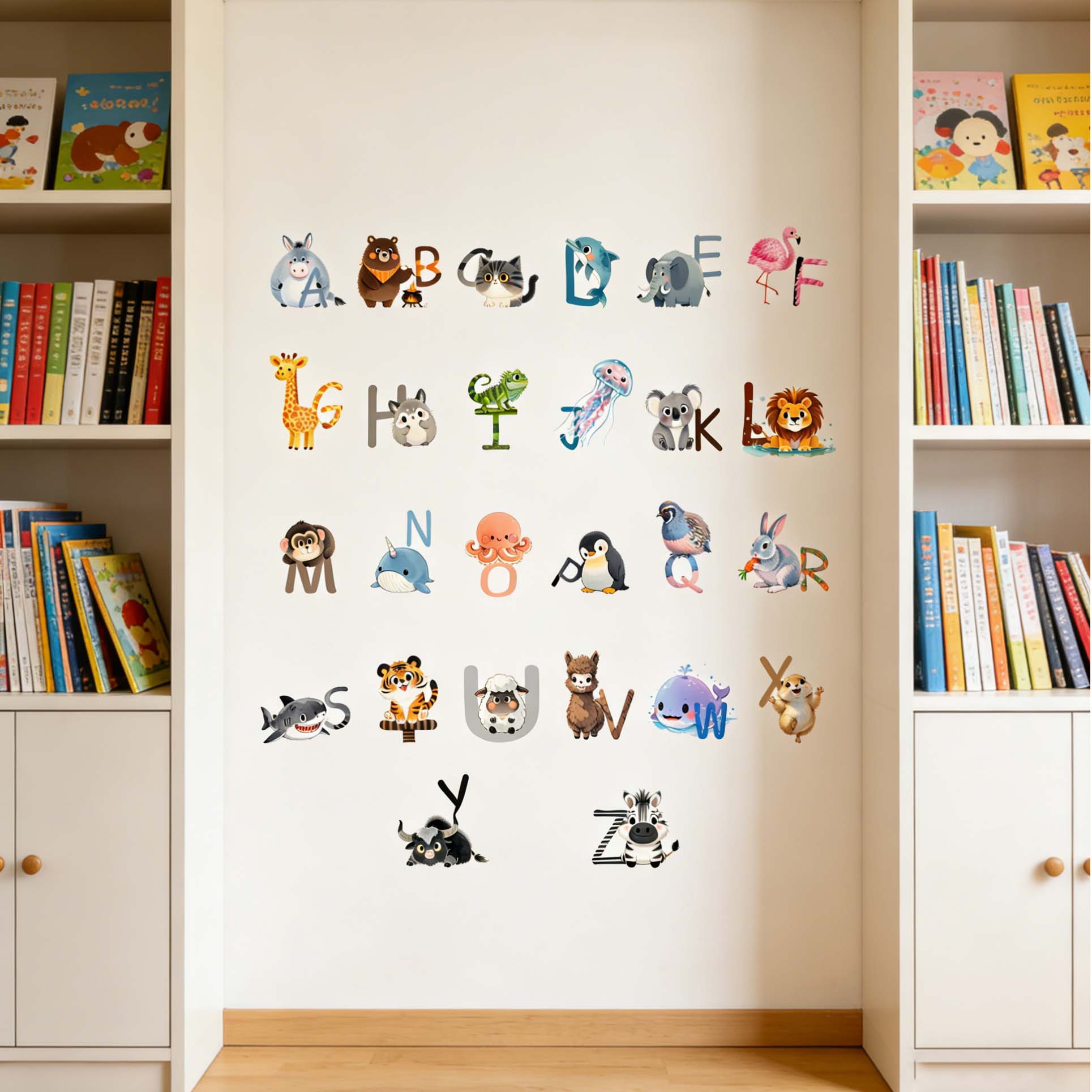 26 文字英語アルファベットウォールステッカー漫画動物早期教 - Kids Education Center のレビューと価格
