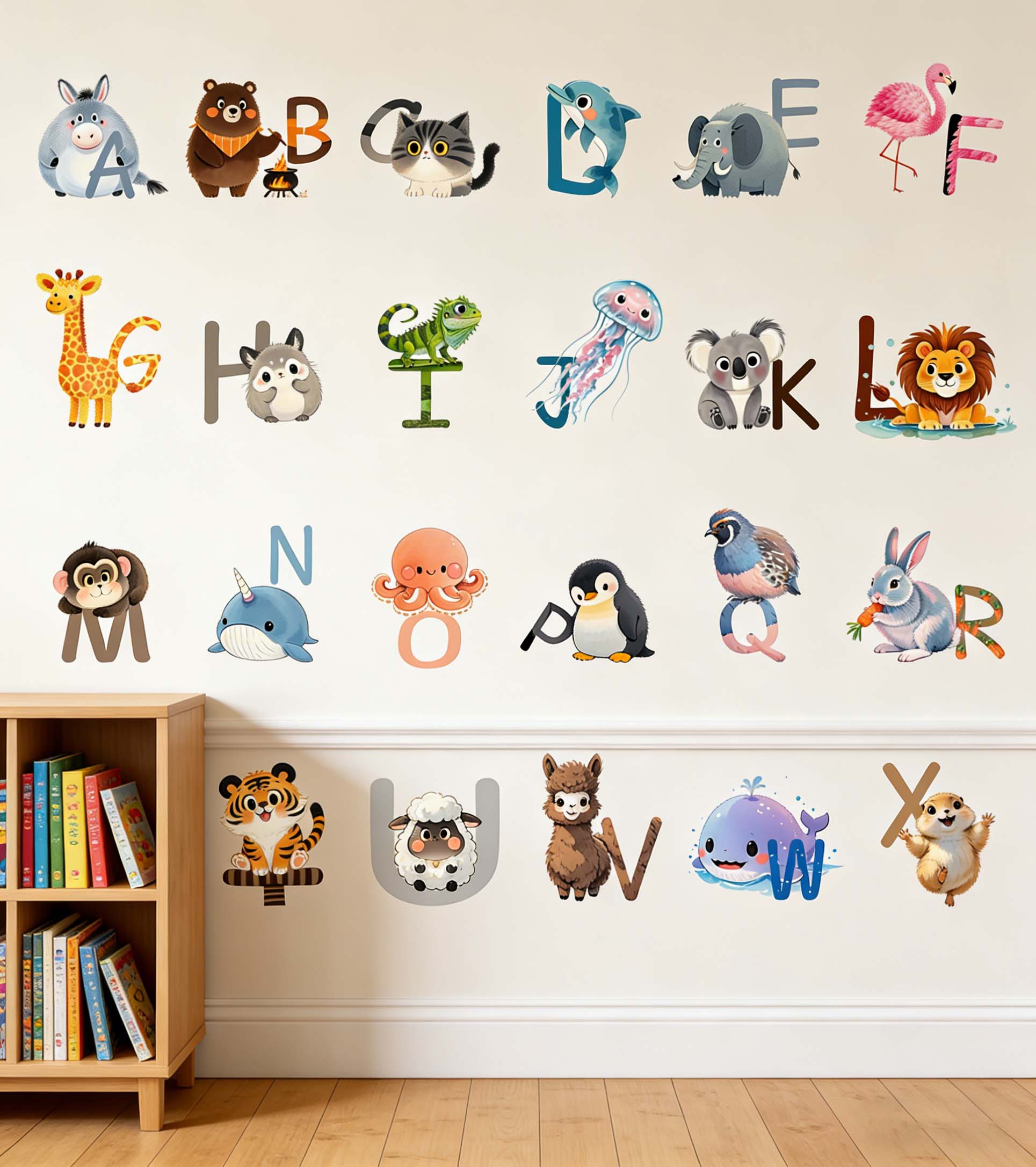 26 文字英語アルファベットウォールステッカー漫画動物早期教 - Kids Education Center のレビューと価格