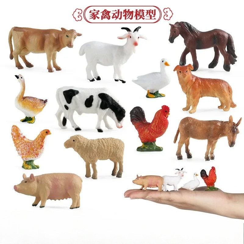 教育教材家禽動物ミニモデル牛鶏アヒルガチョウ豚ヤギシミュレー - Kids First Education のレビューと価格