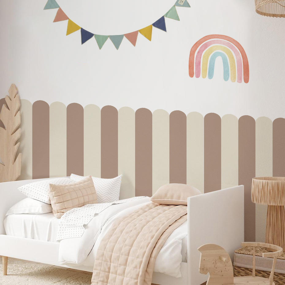 マルチカラー縦ストライプアーク壁紙保育園子供壁アートキッズル - Kids Education Quotes のレビューと価格